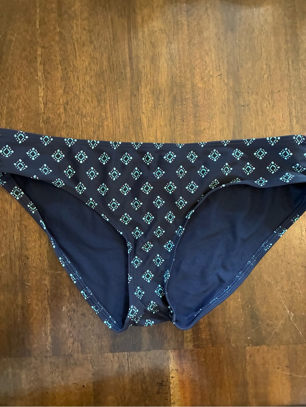 Aerie Bikini Bottom Small Swimsuit Hipster Navy Blue Diamonds Full Coverage
